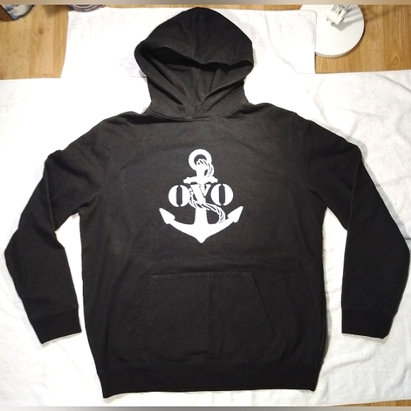 OVO October's Very Own Indigo Dyed Super Heavy Cotton Black Anchor Hoodie XXL - Picture 1 of 11